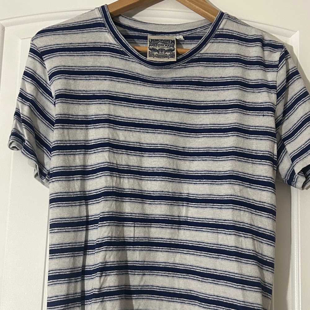 Jungmaven striped Tshirt; hemp cotton